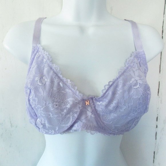 Savage X Fenty Other - Savage X Fenty Bra 36 DDD Lavender Purple Lace Sheer Underwire